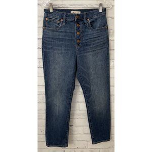 Madewell The Perfect Vintage Crop Blue Jeans Size 27 Button Fly‎ Stretch